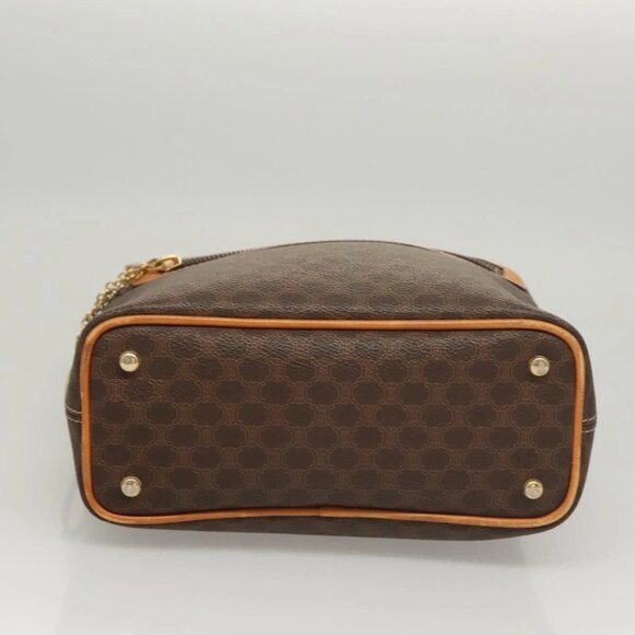 CELINE Macadam Canvas Shoulder Bag PVC Leather Brown Gold Auth 121564 - Picture 6 of 16